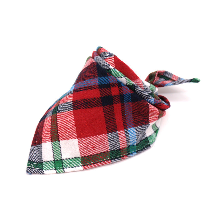 Cotton flannel baby plaid to increase triangle scarf Cotton flannel baby plaid to increase triangle scarf